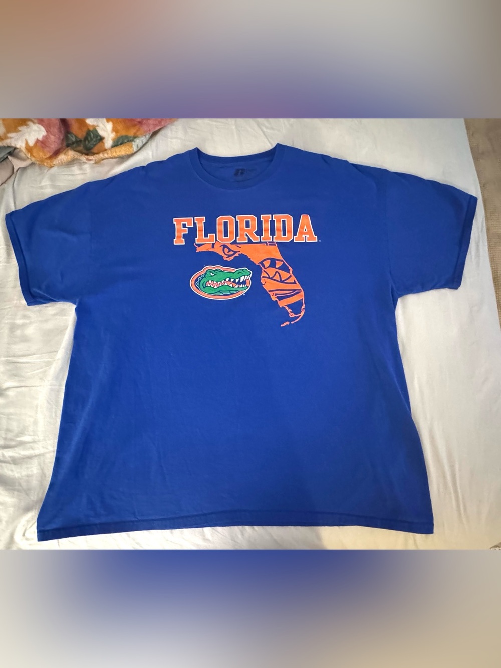 Russell Athletic Men’s Florida Blue Tee Shirt with logo and lettering XXL